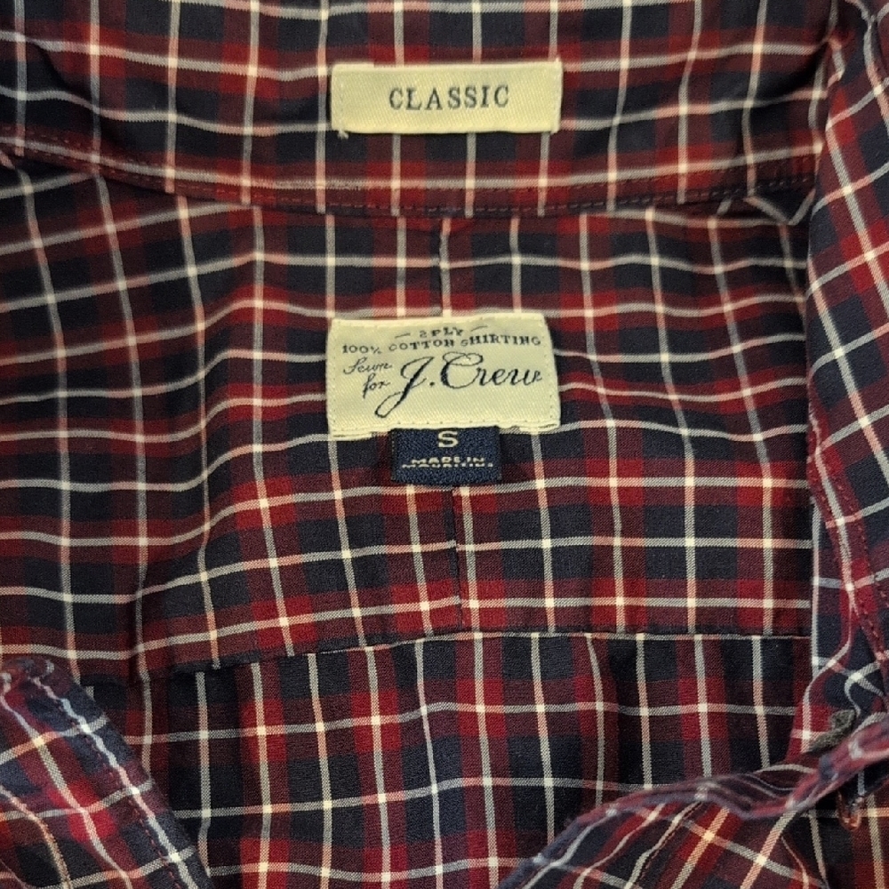 J. Crew Men's S Classic Fit Long Sleeve Button Down Checkered Shirt Style #C9305 - Picture 4 of 14